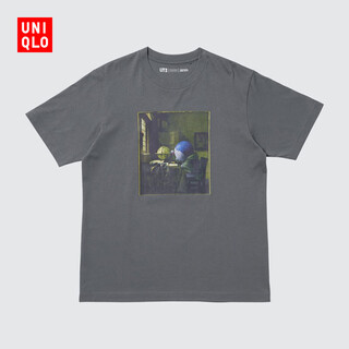 Uniqlo men's and women's ut doraemon meets the louvre printed short-sleeved t-shirt 480135 07 blue gray m /170/92a