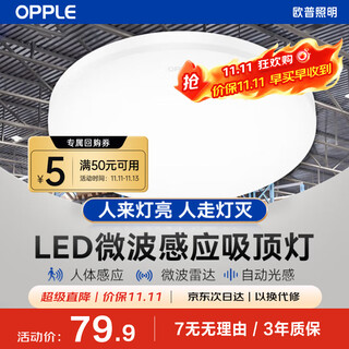 Opple led induction ceiling lamp microwave radar human body induction energy-saving lamp property factory corridor corridor aisle garage 24w bright white