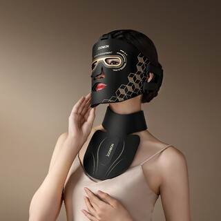 Joonbon junban zhuangjie's same style red and blue light mask beauty device, lifting and firming, photon skin rejuvenation device, lightening large lines, row lamp mask device for home face, acne removal and repair, face and neck combination