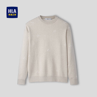 Hla heilan long-sleeved sweater for men in winter 25 fashionable jacquard pullover comfortable warm long-sleeved sweater for men