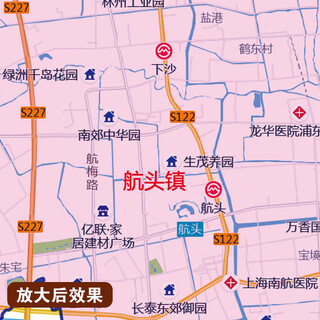 2025 new pudong new area administrative map office wall chart hd wall sticker oversized decorative painting customization