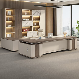 Ming xi office desk simple modern office boss desk executive desk chairman president manager desk supervisor computer desk ready stock 1.8 meters boss desk does not include cabinets and chairs (thickened desktop)