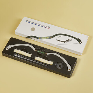 He jian's bow pattern embroidery bow and arrow horizontal ruler eyebrow shape design artifact half tattoo eyebrow thrush measurement balanced eyebrow card symmetrical eyebrow ruler silver