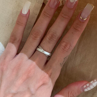 Ruinuo 925 silver small double ring ring for women new silver ring niche fashion brushed star index ring gift for girlfriend 925 silver mercury small double ring plain ring / default number 12