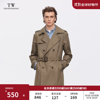 Teenie weenie bear men's simple windbreaker men's spring mid-length commuting loose coat jacket dark army green m 170