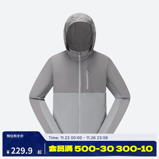 Decathlon (decathlon) sun protection clothing, uv protection jacket, outdoor sun protection clothing for men and women h500-men's style-lead gray-upf50+2025 xl