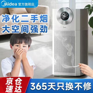 Midea second-hand smoke odor removal air purifier, medical grade, home office, large living room, fresh air blower, odor removal, 99.9% disinfection and sterilization purifier, chess and card room, mahjong hall, flagship new product, essential for smoking