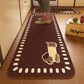 Yusenyi cartoon kitchen special floor mat non-slip and oil-proof wipe-free diatom mud foot mat water-absorbent waterproof and oil-absorbent carpet jinyangyixin diatom mud soft mat with four sides rounded corners 40 pieces 40x60cm-40x120cm (10 yuan discount for matching set)