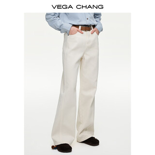 VEGA CHANG【浅蓝迷境】浅蓝衬衣女2025新款秋季基础款百搭衬衫 绒羽白(牛仔裤) M