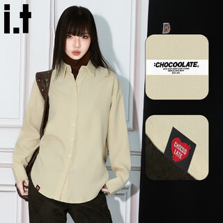 Chocoolate it women's fashion brand fake two-piece high collar long-sleeved shirt for women autumn and winter brushed thickened inner layered shirt for women apricot 2xl