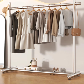 Jingcai stainless steel coat rack floor-standing clothes drying rack clothes drying pole clothes rack j06 cannon foot single pole length 150 height 170cm