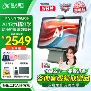 Iflytek learning machine p30 for all ages, primary school, junior high school to high school tablet, smart ai children's learning machine, student-specific flagship turbo p30 11 inches 6+256g