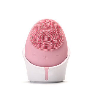 Silicone face wash instrument multifunctional facial pore cleaning beauty instrument rechargeable ultrasonic vibration facial cleanser wholesale pink