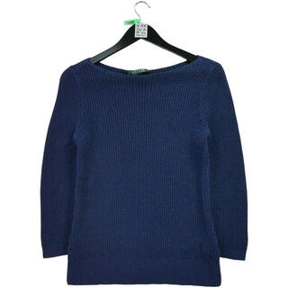 Lauren ralph lauren women's sweater warm and comfortable dark blue autumn and winter daily knitted simple marine one size | eu l