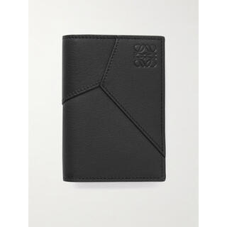 Loewe ss26 light luxury men's puzzle edge leather two-fold card holder black one size