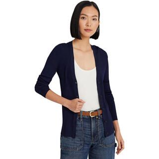 Polo ralph lauren women's pullover sweater classic versatile warm slim knitted recycled daily commuting cardigan simple sweater refined navy one size |