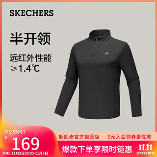 Skechers 2025 autumn men's long-sleeved t-shirt sweatshirt bottoming shirt sportswear casual stretch top p425m143