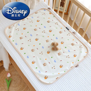 Disney (disney) baby diaper pad washable newborn baby pure cotton leak-proof waterproof mattress kindergarten children's bed sheet nursing pad orange bear pure cotton gauze terry diaper pad 30*50cm
