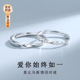 Platinum couple ring proposal ring möbius ring light luxury niche wedding anniversary gift for wife and girlfriend adjustable ring for a lifelong love