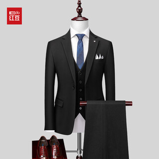 Hongdou men's suit suit business professional formal wear small suit wedding groom work spring autumn slim jacket black s