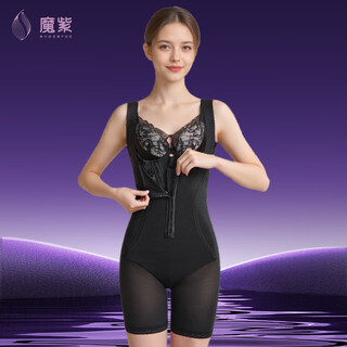 Magic purple body manager body sculpting post-removal gathering tummy-lifting buttocks-beautiful back suspender body shaping garment ml70 black m (recommended 90 jin jin is equal to less than 0.5 kg)