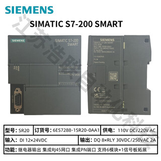 Brand new original siemens plc 200smart st20/sr30/st40/sr60/sr20/st30 sr20 relay output 6es7288-1sr20-