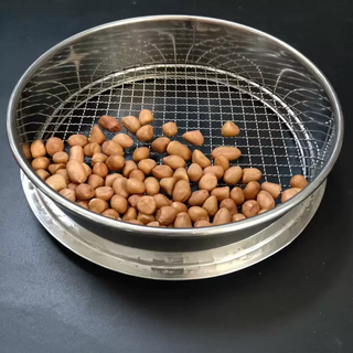 Yusenyi sieve sieve sieve sand sieve flour sieve cat fragrance powder dust rice cake powder stainless steel filter sieve medium sieve diameter 20 cm 3 mesh hole 8mm peanuts do not leak 20 inches