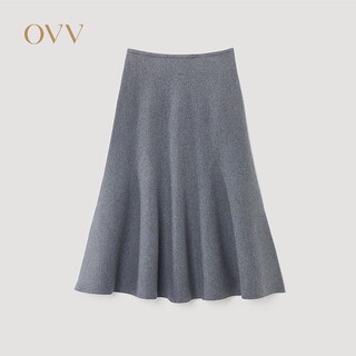 Ovv2025 new autumn and winter women's elegant and fashionable knitted merino wool fishtail skirt slate gray xl