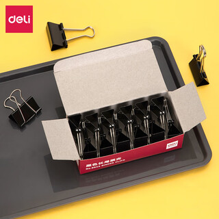 Deli 9543 32mm 12 pieces/box binder clip (price unit box) black