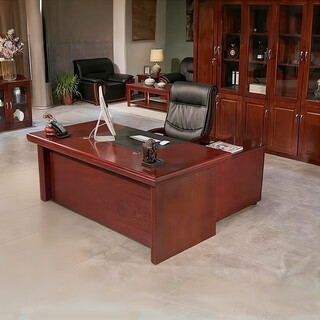 Naigao boss desk set combination solid wood veneer manager desk executive desk office computer desk 1.6 meters