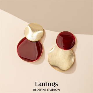 Yalundi sterling silver unique and beautiful red earrings feminine earrings 2025 new hot style high-end light luxury earrings autumn and winter