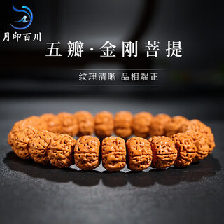 Yueyin baichuan vajra bodhi seed bracelet for men and women, five-petal coiled dragon pattern bodhi seed toy handpiece, approximately 8*11mm