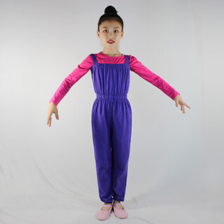 New children's dance clothing one-piece exercise pants girls overalls autumn and winter trousers girls overalls examination pants violet_excluding long-sleeved tops 110