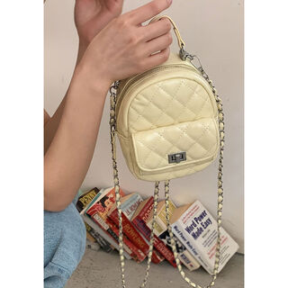 Xiaoxiangfeng backpack women's 2025 new trendy fashion backpack chain bucket bag travel bag mountaineering bag yellow