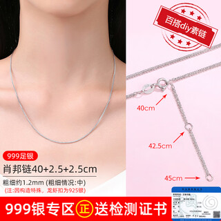 Allove pure silver necklace women's chopard chain diy plain chain without pendant clavicle chain replacement plain chain versatile universal naked chain