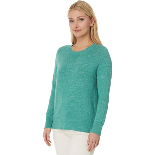 L.l.bean women's sweater warm and comfortable cotton solid color daily autumn and winter knitted casual blue green one size |