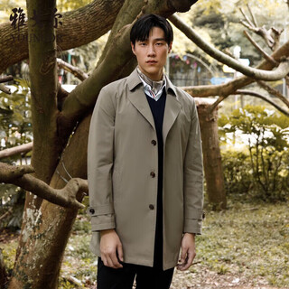 雅戈尔风衣男秋冬季青年男商务休闲棉风衣VYCF429949YAA卡其175/96A