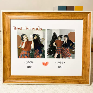 Yusen yi gong grid creative photo frame diy couple gift wedding photo frame nine girlfriends birthday album placement 1-q1 best friend walnut photo 10 inches