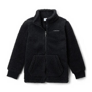 Columbia men's fleece jacket, warm, lightweight, easy to put on and take off, outdoor jacket, stand collar, long sleeve warm jacket, autumn and winter inner black 6-7 years