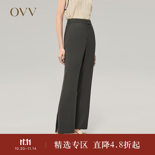 Ovv autumn and winter hot sale women's wool blended draped silhouette boot suit suit pants green gray c1 m