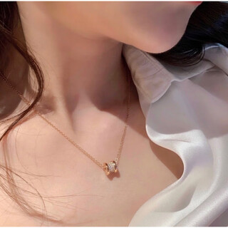 Maiyong korean waist necklace women's 18k rose gold clavicle chain color gold ladies summer pretty waist rose gold