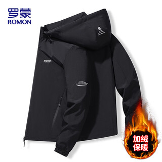 Romon jacket men's jacket autumn and winter trendy outdoor sports leisure windproof top men's jk01 black velvet x
