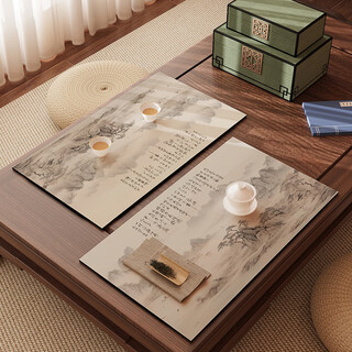 Jinpan new chinese zen tea banquet chinese style table flag diatom mud drainage mat absorbent tea table cloth tea table dry foam coaster diatom mud tea banquet landscape painting 30*40cm