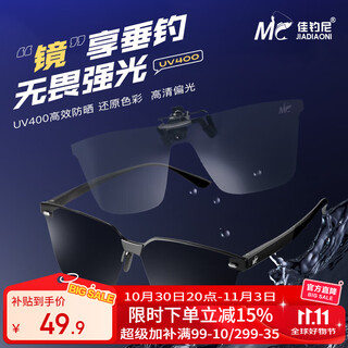 Jiadiani day and night fishing glasses for drifting, special for driving and fishing, professional polarized sunglasses, clip-on, black
