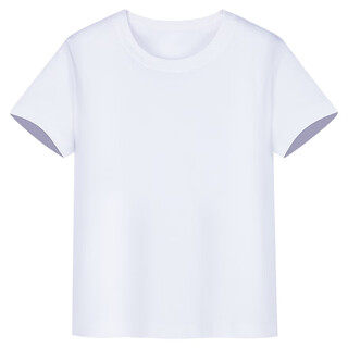 纯棉儿童T恤定制logo印字白色短袖印照片子装幼儿园学生班服DIY 白色 120 儿童码建议30-40d