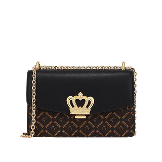 Satchi women's autumn and winter new one-shoulder crossbody crown decoration temperament personalized chain bag designer haute couture brown/black one size (f)