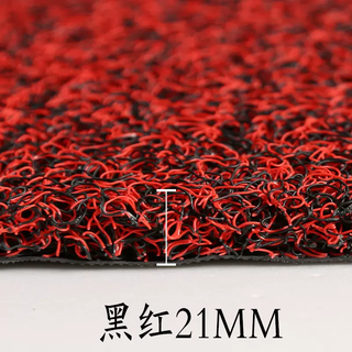 Yusenyi thickened silk circle floor mats can be cut for home entrance door mats, plastic anti-slip anti-slip at the door, black and red, extra thick 21mm 50x150cm (universal for the rear row of cars)