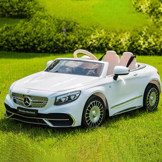 Dalis children's electric car four-wheeled children's car four-wheeled children's toy car top with white | dual drive + 12v10a battery + remote control + leather seat + foam wheel + mp4