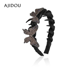 Ajidou ajidou hair accessories women's black butterfly fashion headband fabric hair accessories high skull headband black 1 piece