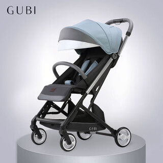 Gubi baby stroller can sit and lie down, lightweight, foldable, high-view, shock-absorbing, newborn baby stroller, blue